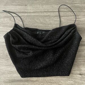 Windsor Sparkly Black Crop Top